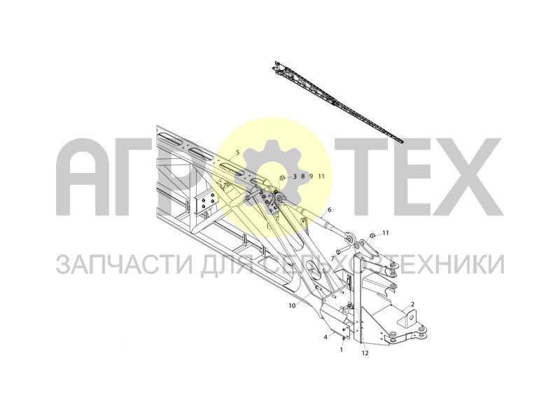 Секция внутренняя правая алюминиевой штанги (88668076F) (№3 на схеме)